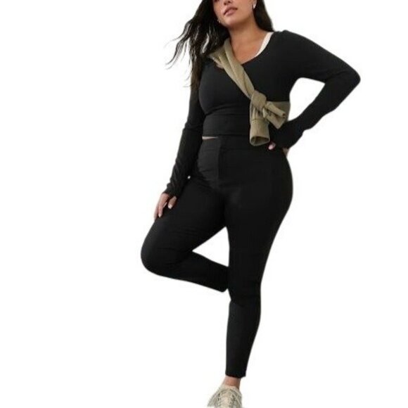 Athleta Stellar Trouser Size 2 Black Slim Fit Side Stash Pocket Euroluxe Fabric - Picture 15 of 15